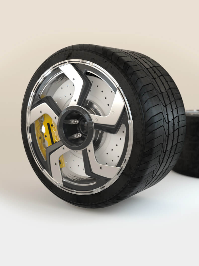 Free Cinema 4D 3D Model Lambo Car Wheel