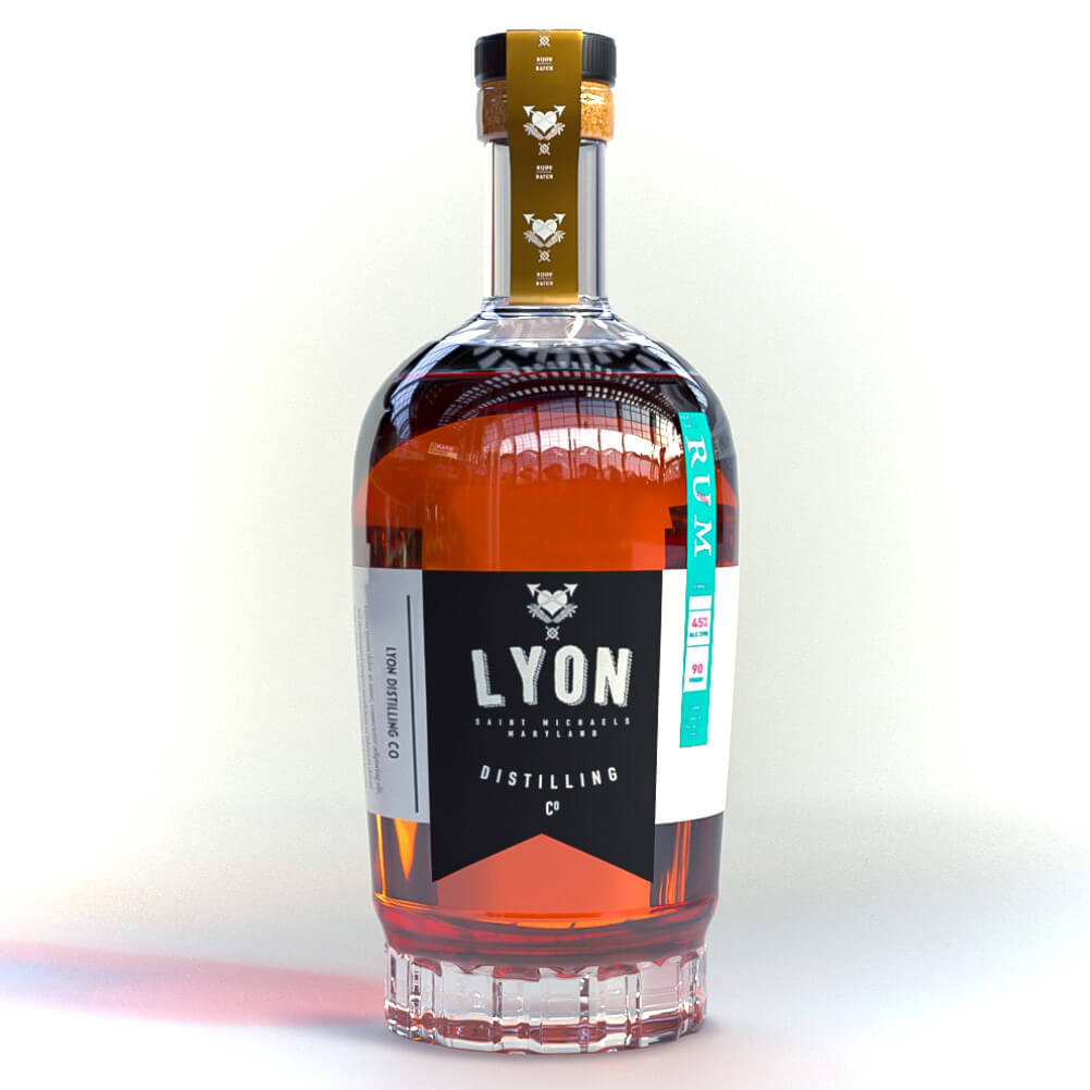 Free Cinema 4D 3D Model Glass Rum Bottle Arnold