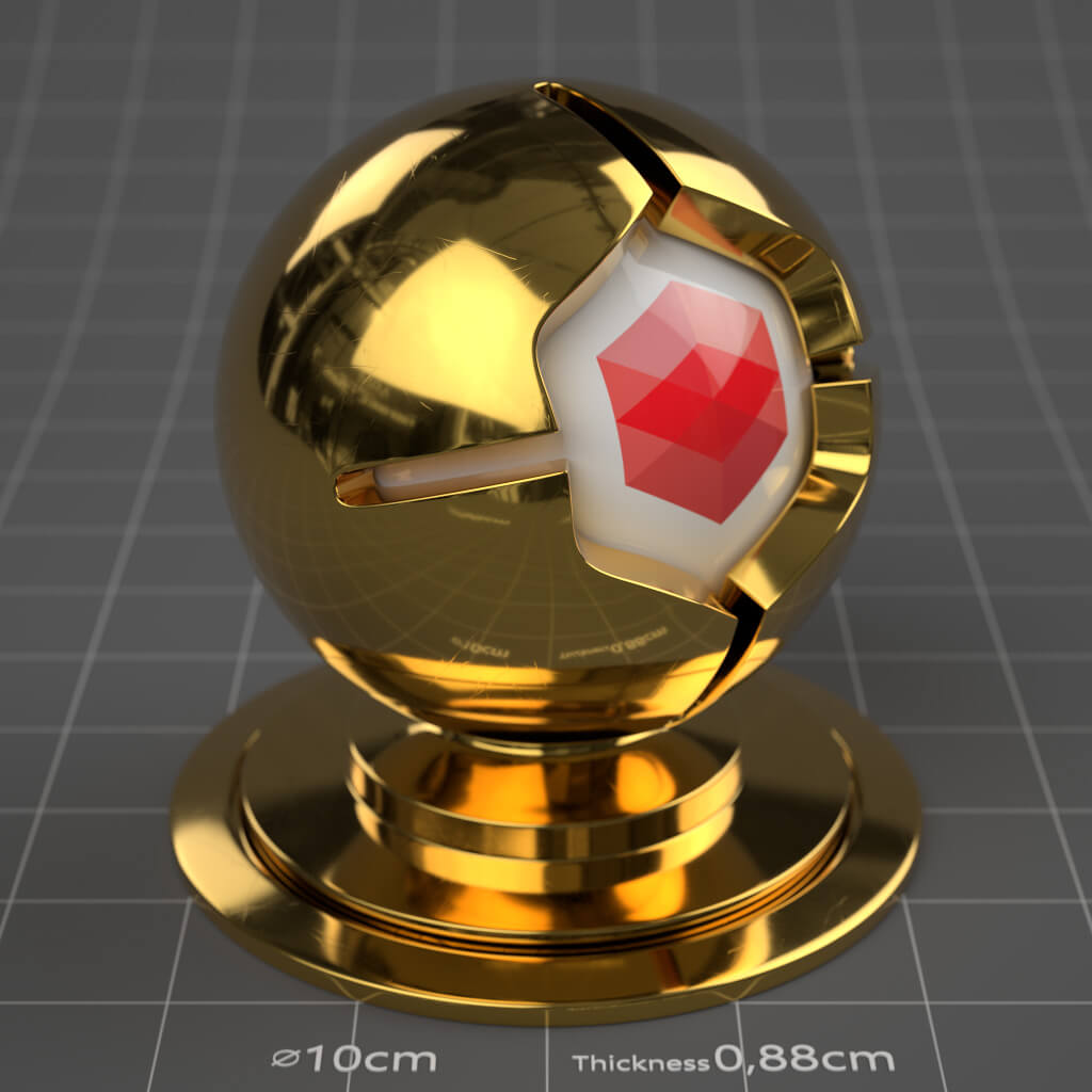 03_RS_Gold_Polished_Scratched_Slight_4K_Redshift_Cinema_4D_Material