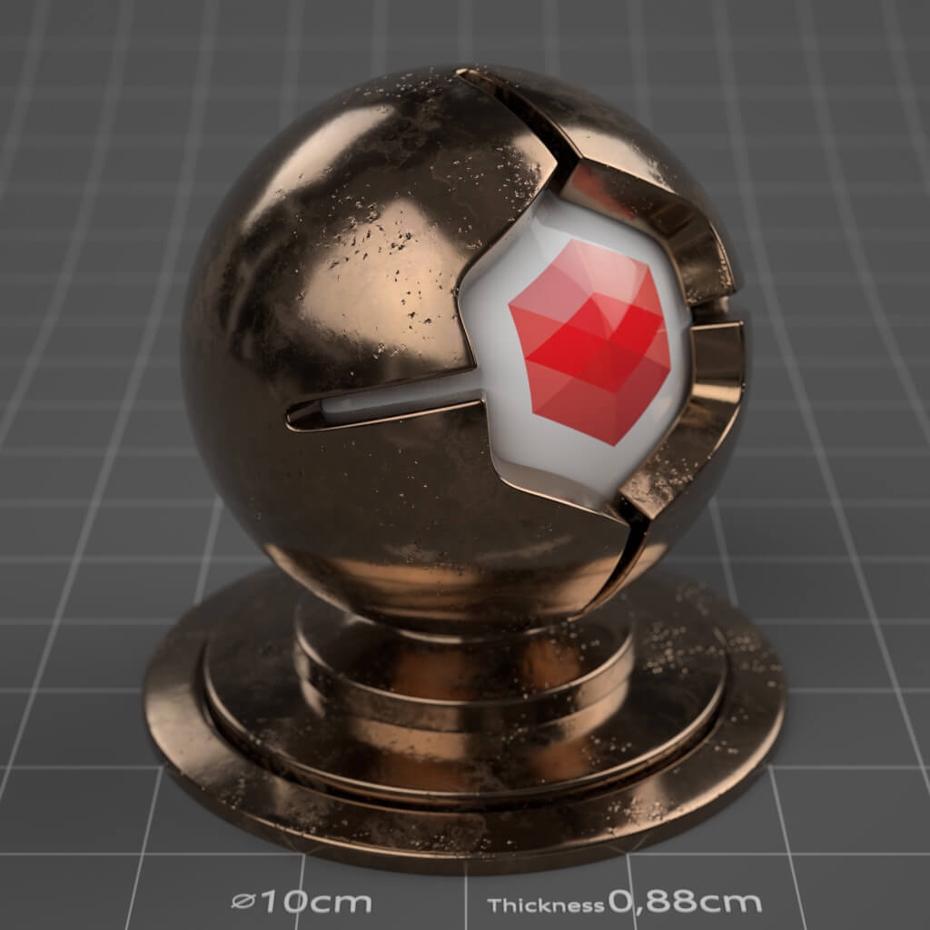 06_RS_Bronze_Polished_Damaged_Slight_4K_Redshift_Cinema_4D_Material