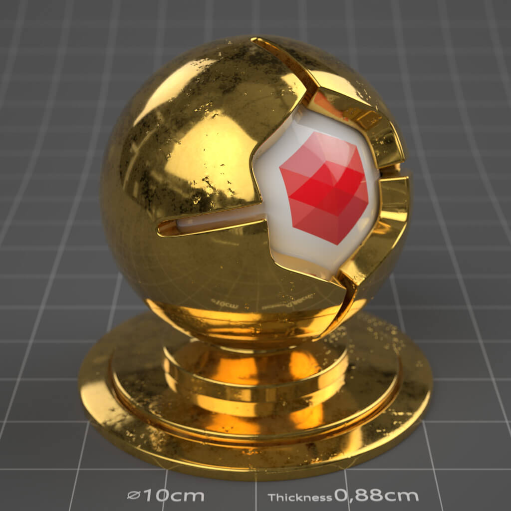06_RS_Gold_Polished_Damaged_Slight_4K_Redshift_Cinema_4D_Material