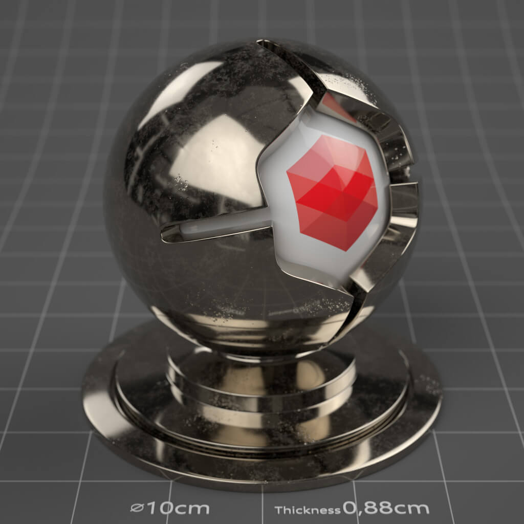 06_RS_Platinum_Polished_Damaged_Slight_4K_Redshift_Cinema_4D_Material