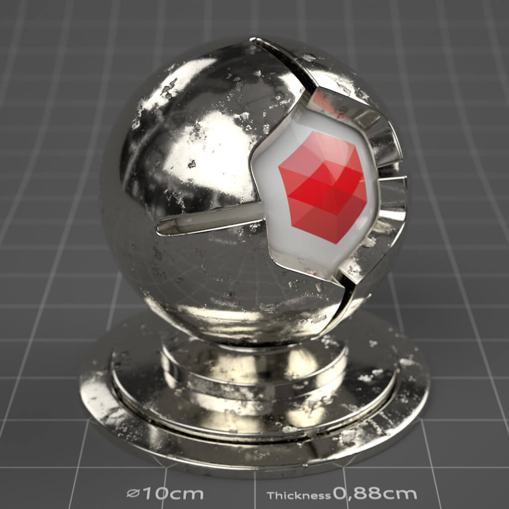 07_RS_Silver_Polished_Damaged_Moderate_4K_Redshift_Cinema_4D_Material