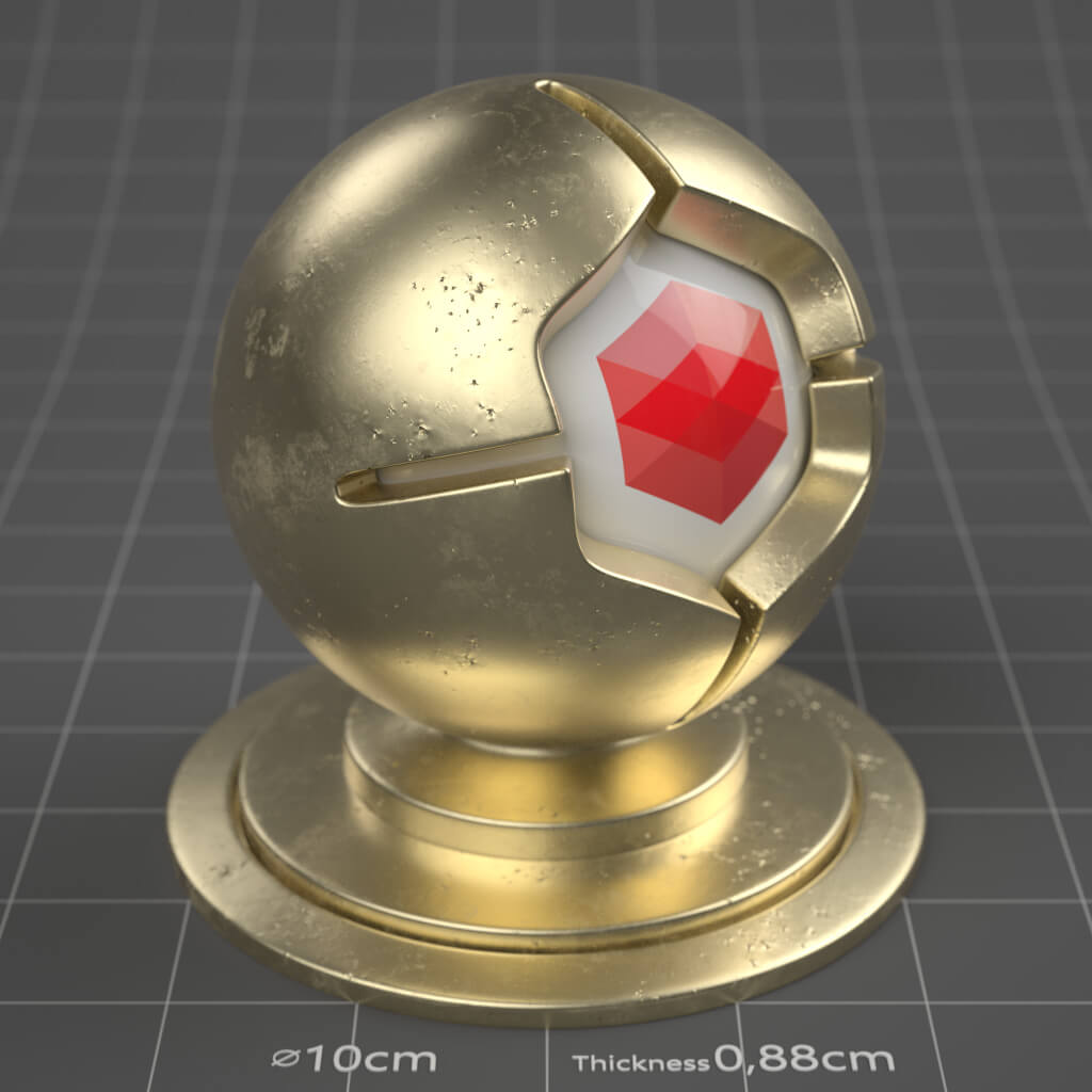 13_RS_Brass_Natural_Damaged_Slight_4K_Redshift_Cinema_4D_Material