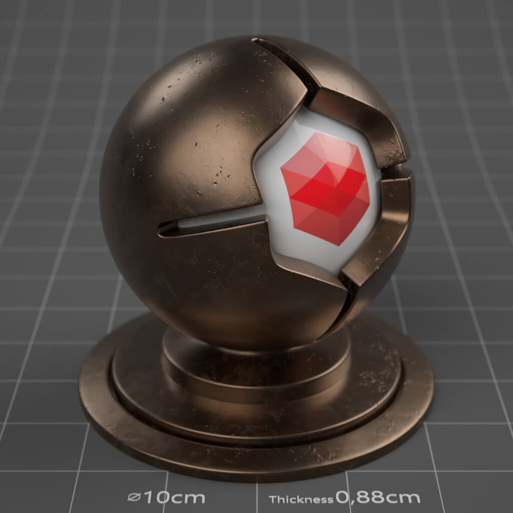 13_RS_Bronze_Natural_Damaged_Slight_4K_Redshift_Cinema_4D_Material