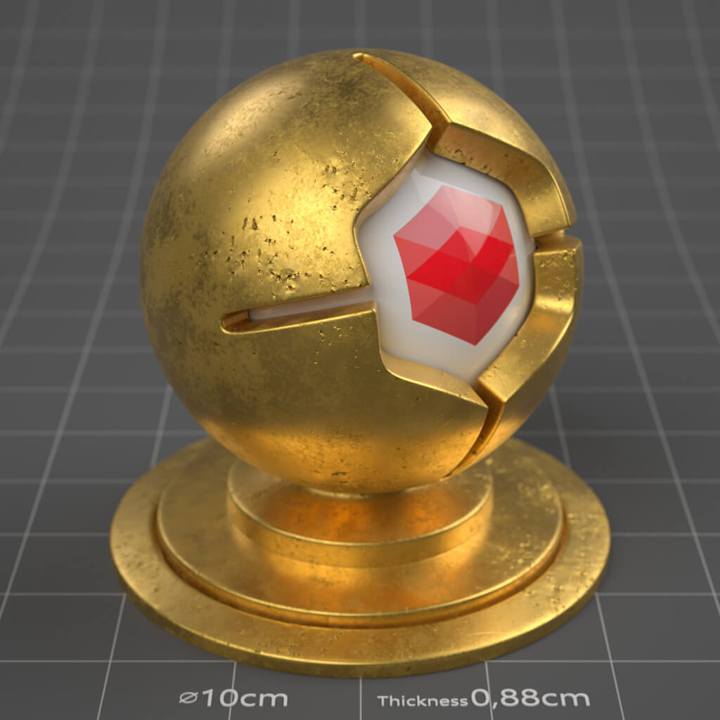 14_RS_Gold_Natural_Damaged_Moderate_4K_Redshift_Cinema_4D_Material