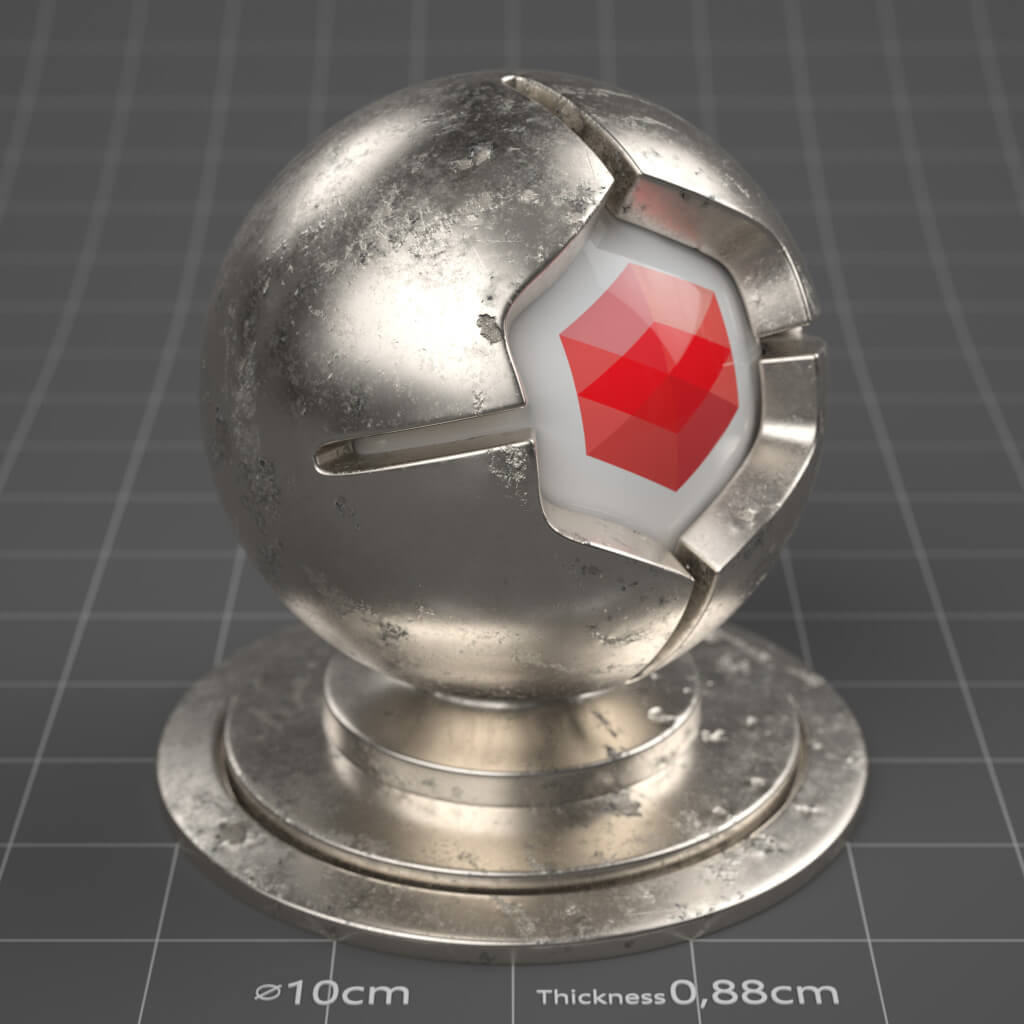 14_RS_Silver_Natural_Damaged_Moderate_4K_Redshift_Cinema_4D_Material