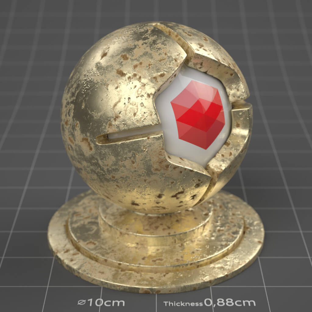 15_RS_Brass_Natural_Damaged_Heavy_4K_Redshift_Cinema_4D_Material