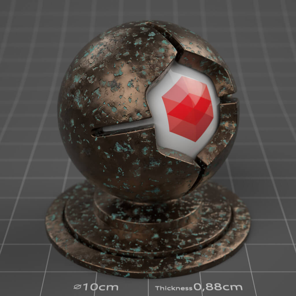 15_RS_Bronze_Natural_Damaged_Heavy_4K_Redshift_Cinema_4D_Material