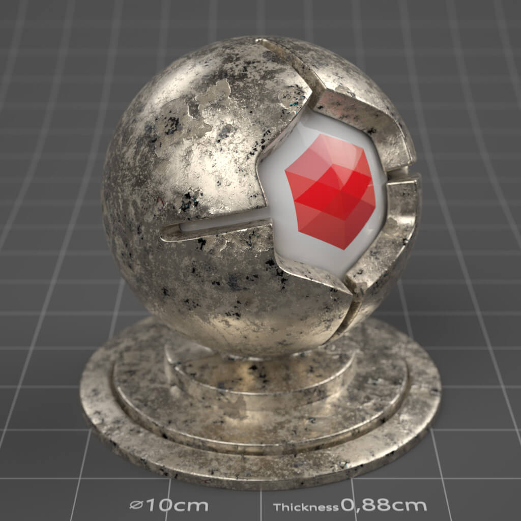 15_RS_Silver_Natural_Damaged_Heavy_4K_Redshift_Cinema_4D_Material