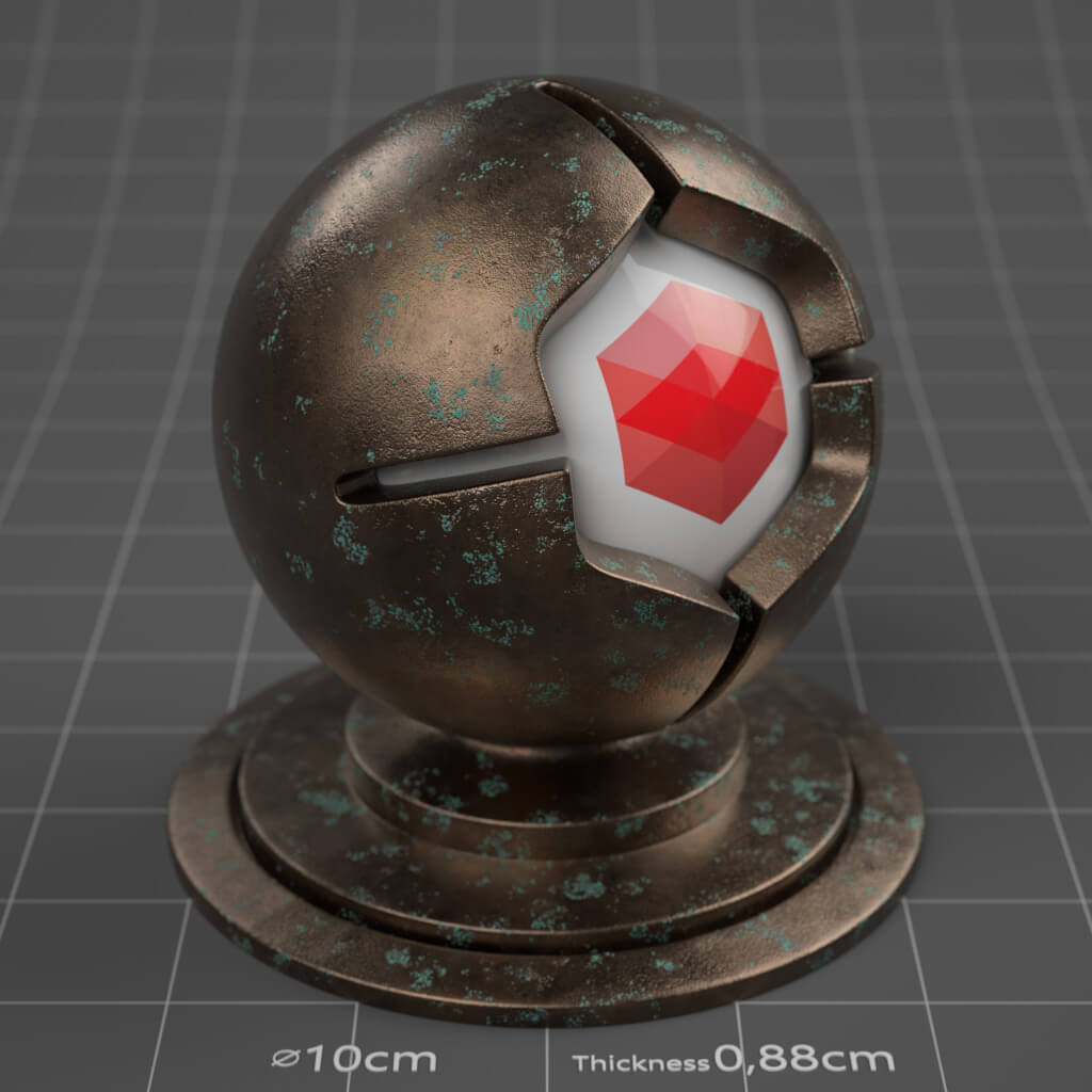 20_RS_Bronze_Corroded_Green_Slight_4K_Redshift_Cinema_4D_Material