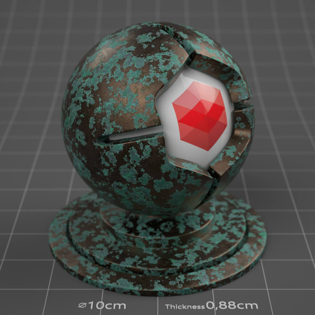 21_RS_Bronze_Corroded_Green_Moderate_4K_Redshift_Cinema_4D_Material