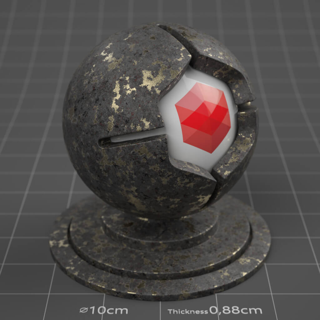 22_RS_Brass_Corroded_Dark_Heavy_4K_Redshift_Cinema_4D_Material