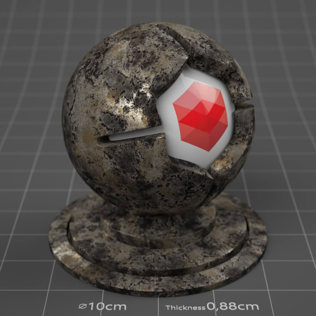 22_RS_Silver_Corroded_Heavy_4K_Redshift_Cinema_4D_Material