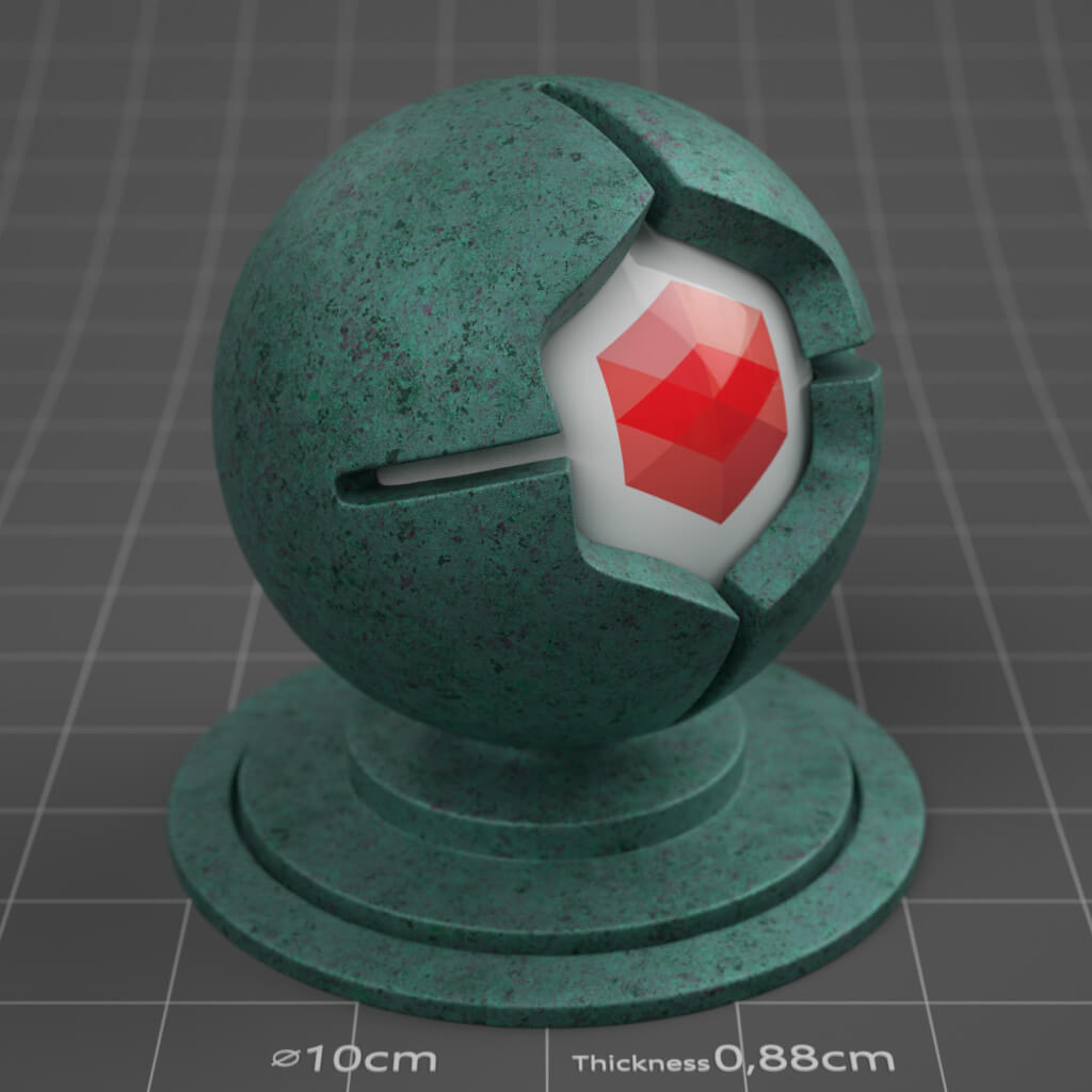27_RS_Brass_Corroded_Green_Full_4K_Redshift_Cinema_4D_Material