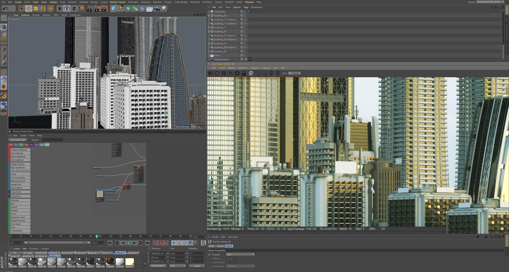 Modern Cityscape Collection Cinema 4D Octane Redshift Building Kitbash Skyscraper