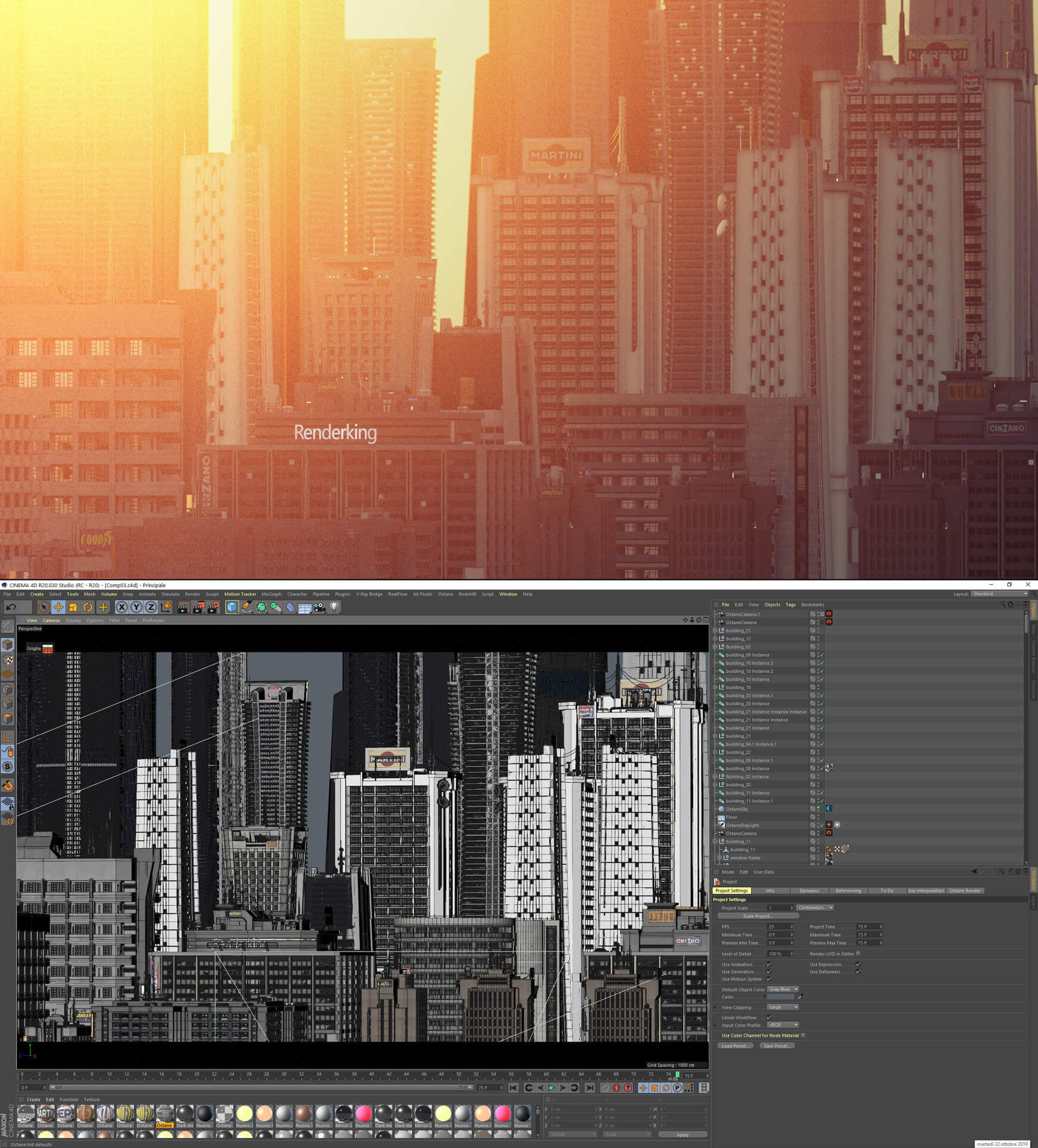 Modern Cityscape Collection Cinema 4D Octane Redshift Building Kitbash Skyscraper