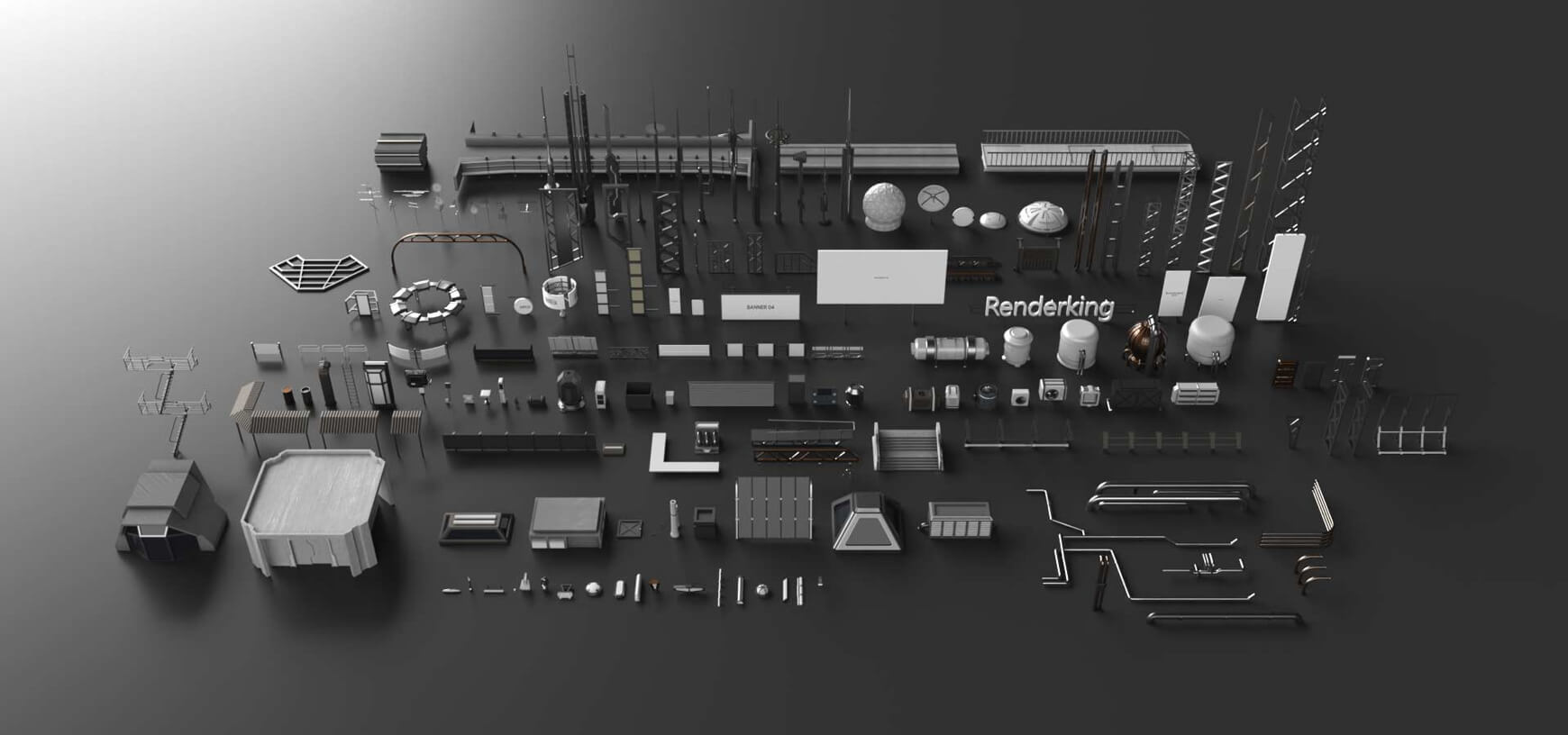 Modern Cityscape Collection Cinema 4D Octane Redshift Building Kitbash Skyscraper