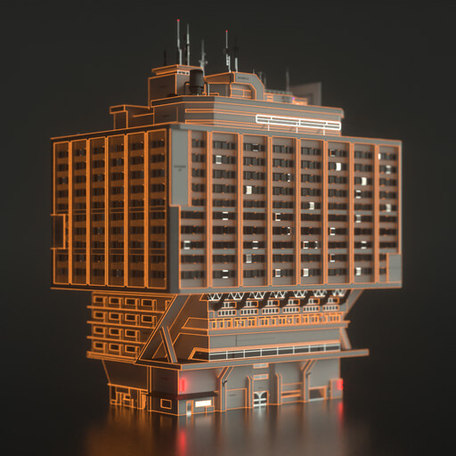 Modern Cityscape Collection Cinema 4D Octane Redshift Building Kitbash Skyscraper