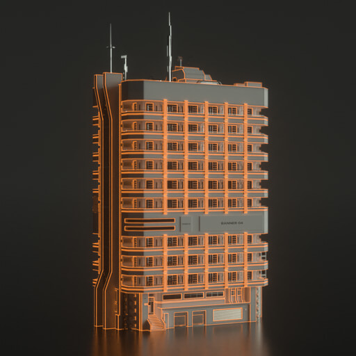 Modern Cityscape Collection Cinema 4D Octane Redshift Building Kitbash Skyscraper