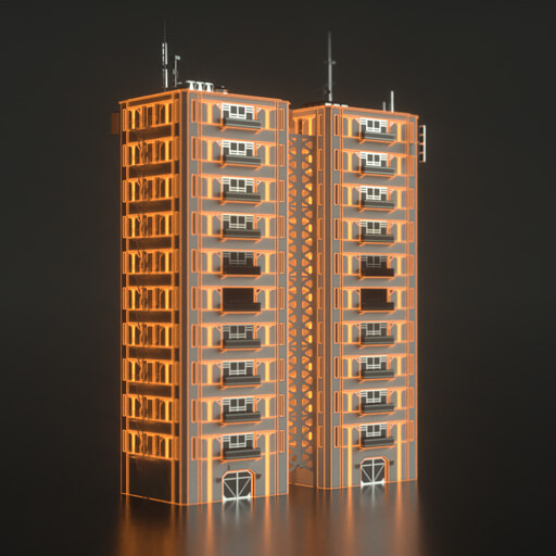 Modern Cityscape Collection Cinema 4D Octane Redshift Building Kitbash Skyscraper