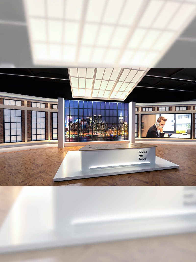 Free Cinema 4D 3D Model Television studio Set