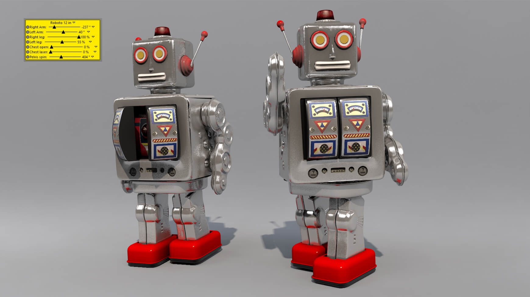 Free Cinema 4D 3D Model Electron Cell Tin Robot Toy