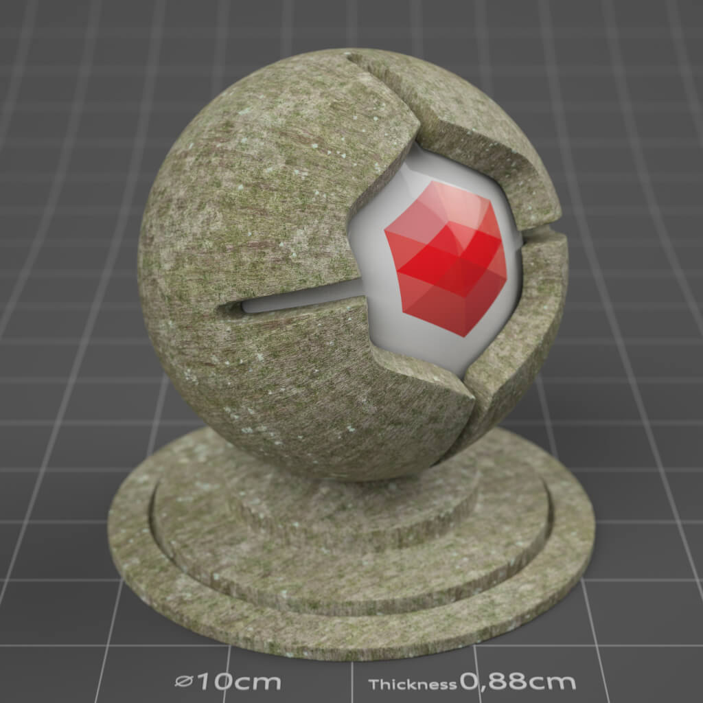 02_RS_American_Beech_Bark_01_Mossy_4K_Cinema_4D_Material_Wood