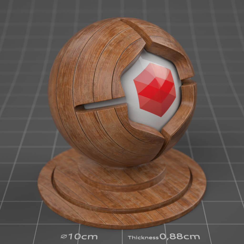 16_RS_Brown_Hickory_Long_Planks_Worn_4K_Cinema_4D_Material_Wood