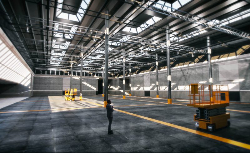 Free Cinema 4D 3D Model Empty Interior Expo Warehouse