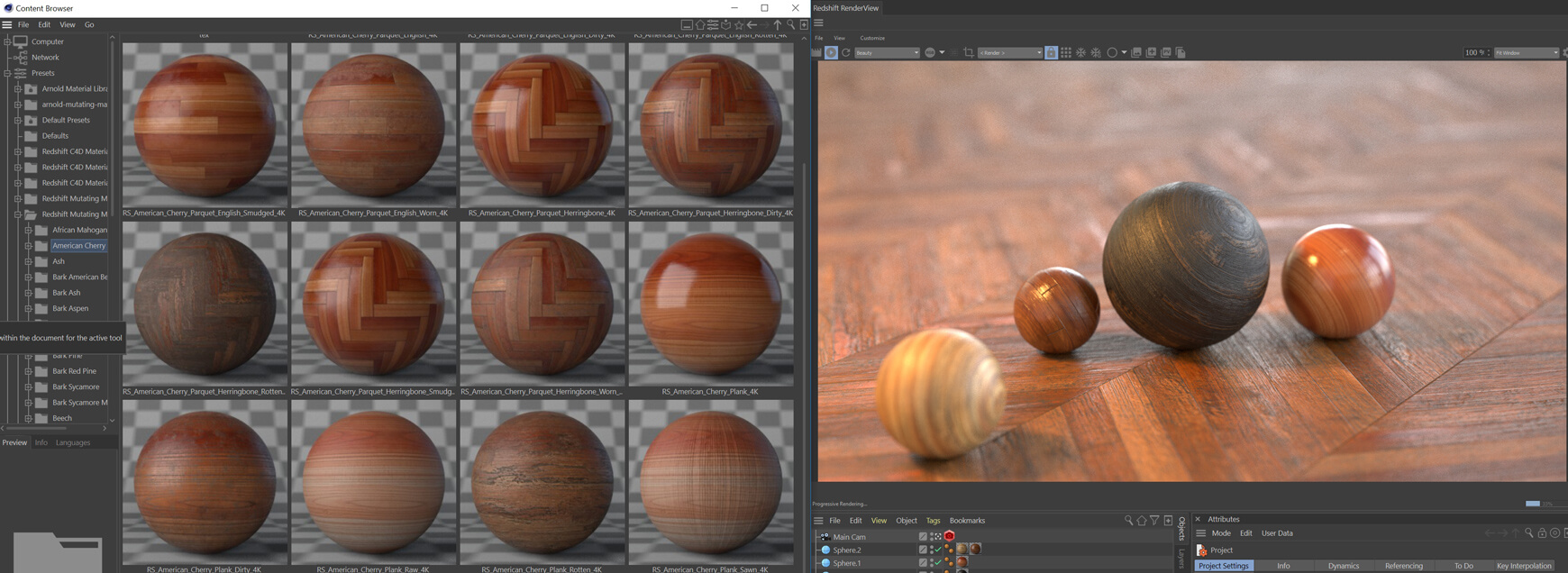 Redshift Cinema 4D Mutating Material Texture Pack Wood