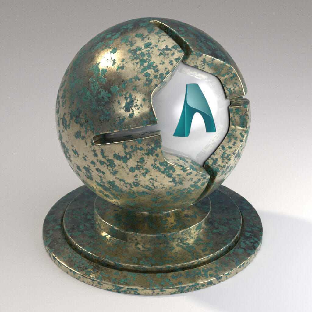 Cinema_4D_Arnold_Material_Pack_Mutating_Metal_Brass_Corroded_Green_Moderate