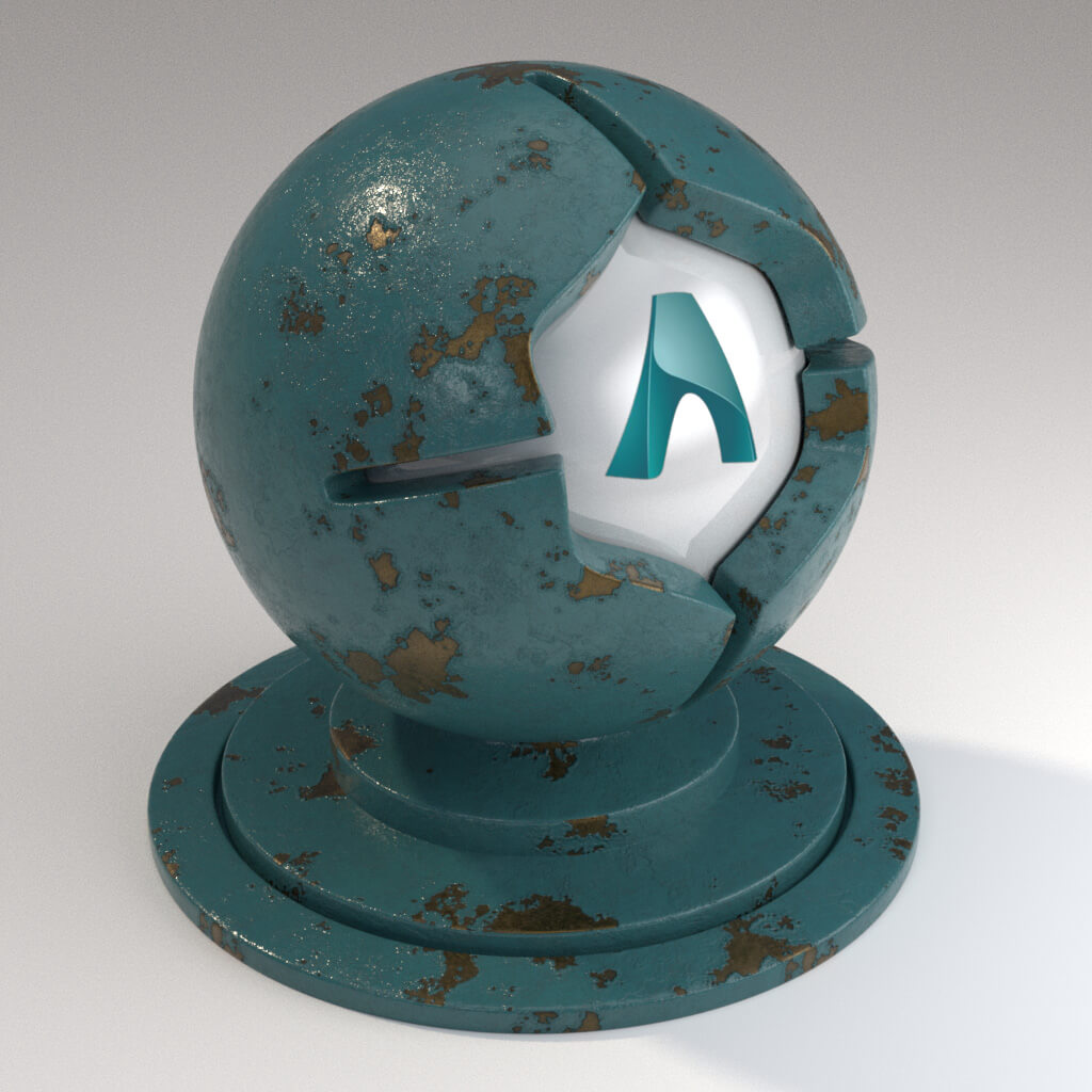Cinema_4D_Arnold_Material_Pack_Mutating_Metal_Bronze_Painted_Peeling_Moderate