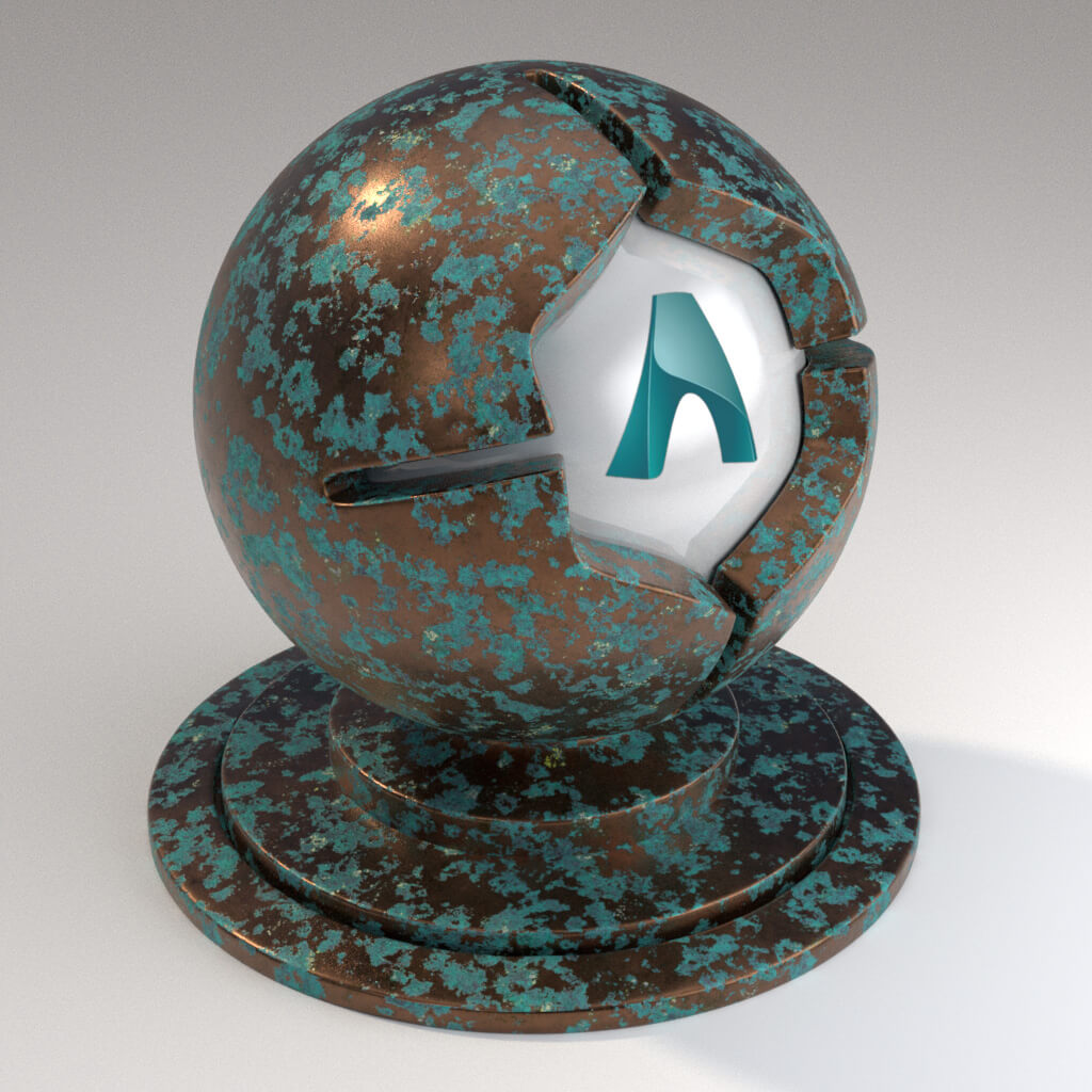 Cinema_4D_Arnold_Material_Pack_Mutating_Metal_Copper_Corroded_Green_Moderate