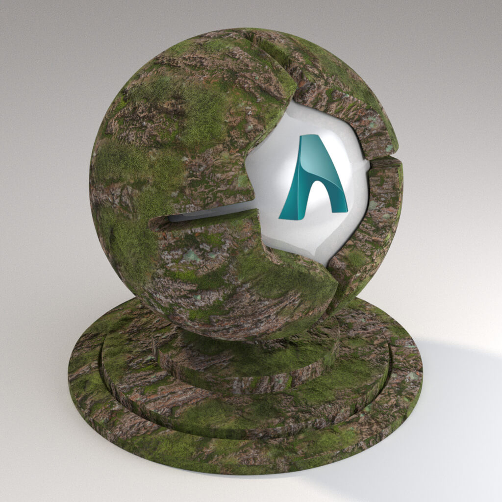Cinema_4D_Arnold_Material_Pack_Mutating_Wood_Red_Pine_Bark_01_Mossy_4K