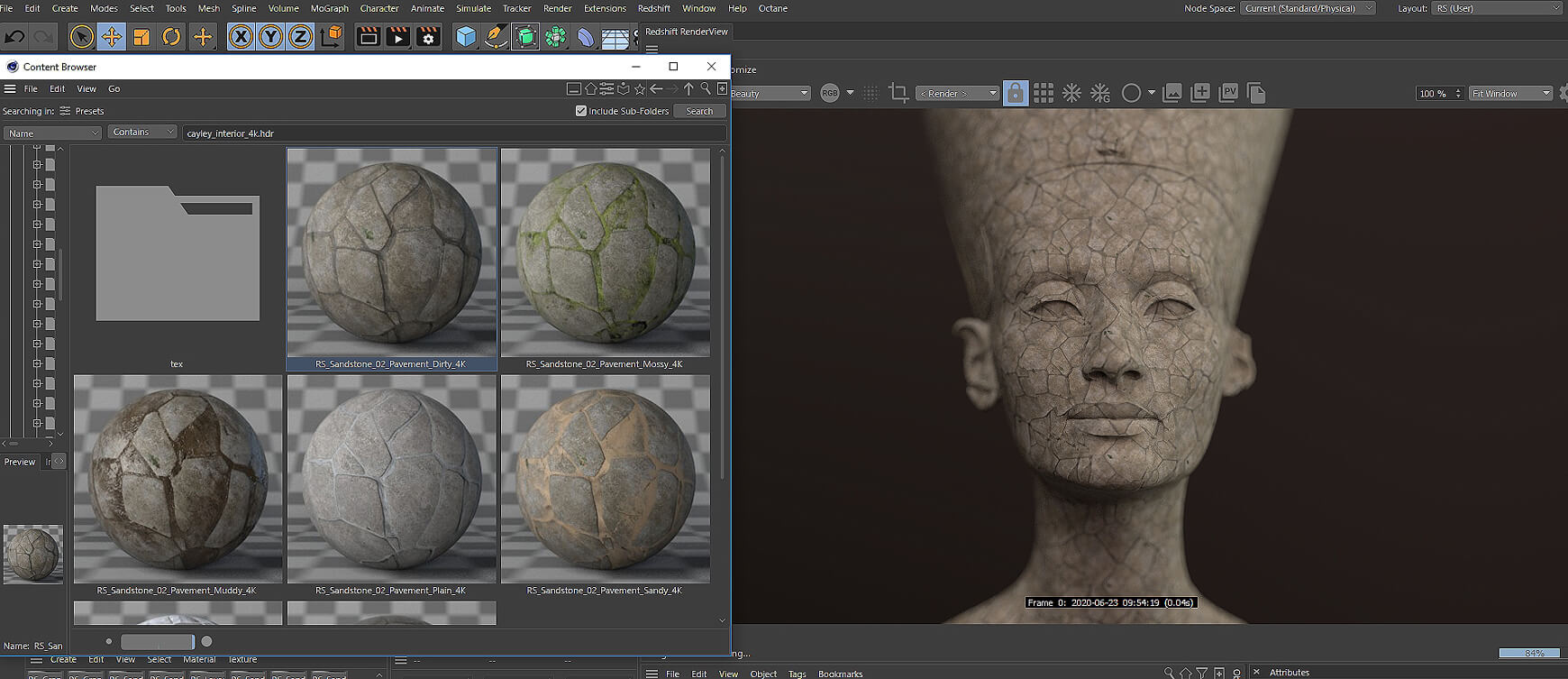 Cinema 4D Redshift RS Material Pack Stones Rock Granite Cliff Tiles