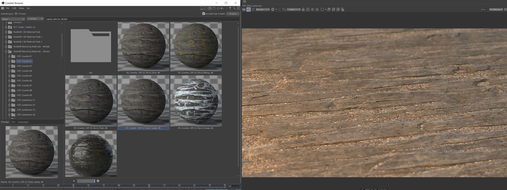 Cinema 4D Redshift RS Material Pack Stones Rock Granite Cliff Tiles