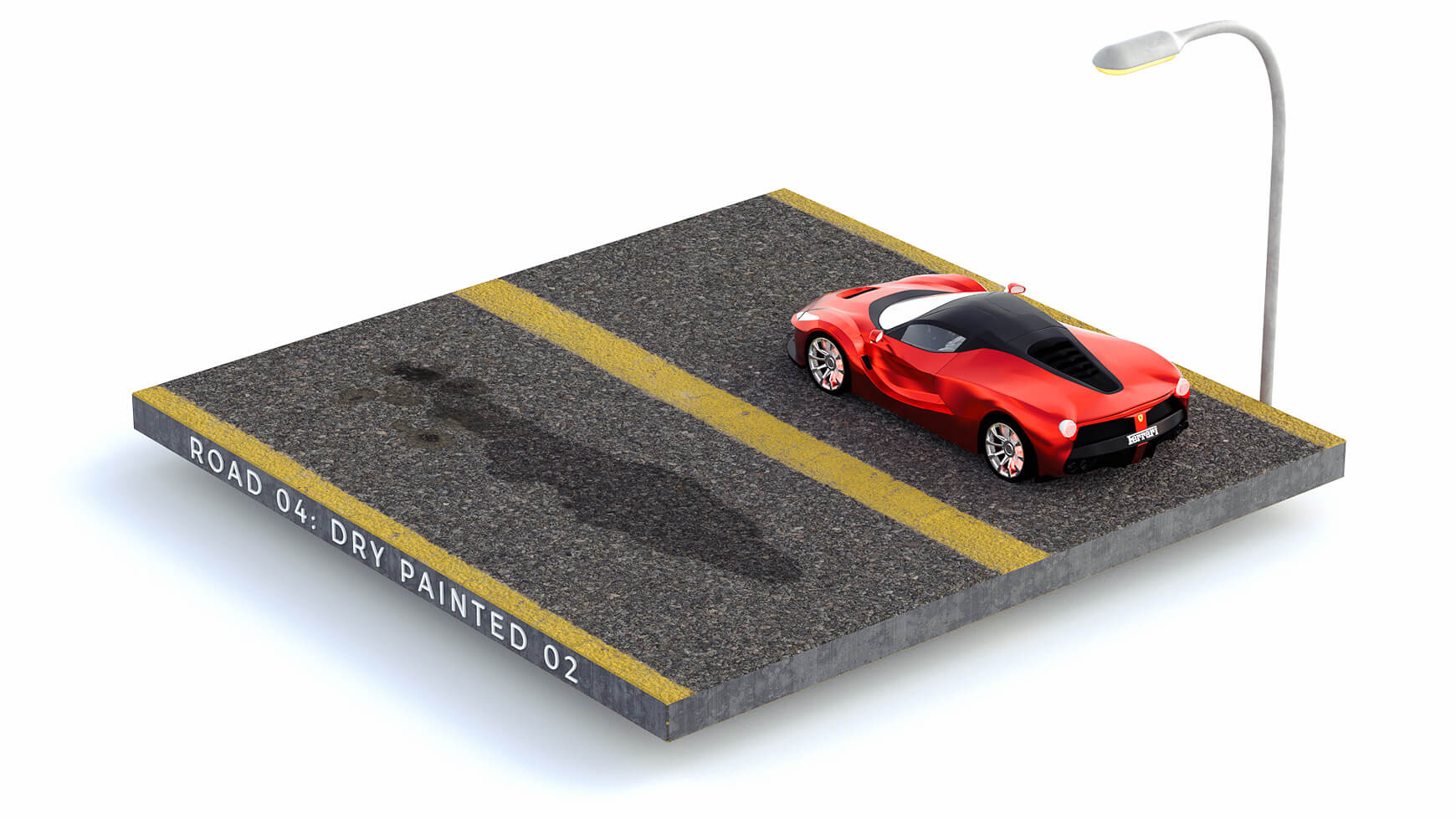 Cinema 4D 3D Streets Roads Textures Materials Dry Painted