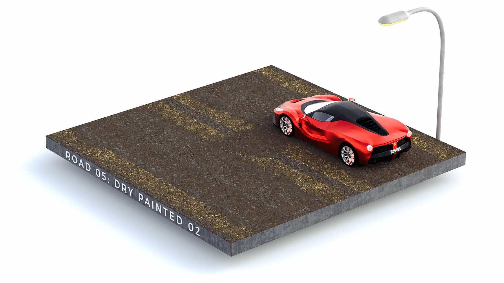 Cinema 4D 3D Streets Roads Textures Materials Dry Painted
