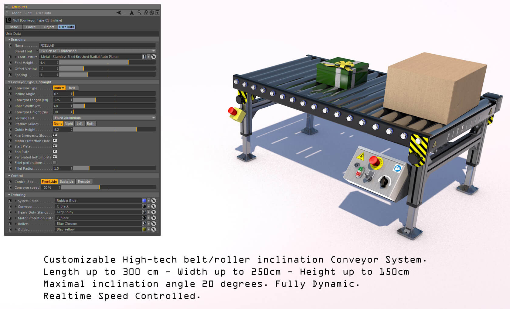 Free Cinema 4D 3D Xpresso Rig Conveyor Belt System