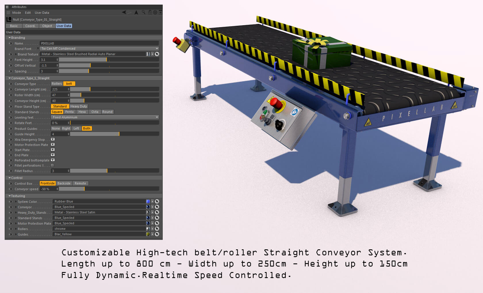 Free Cinema 4D 3D Xpresso Rig Conveyor Belt System