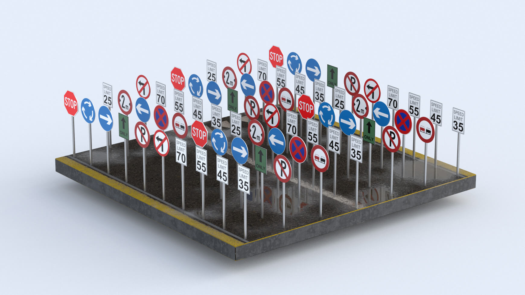 Cinema 4D 3D Streets Roads Textures Materials Models