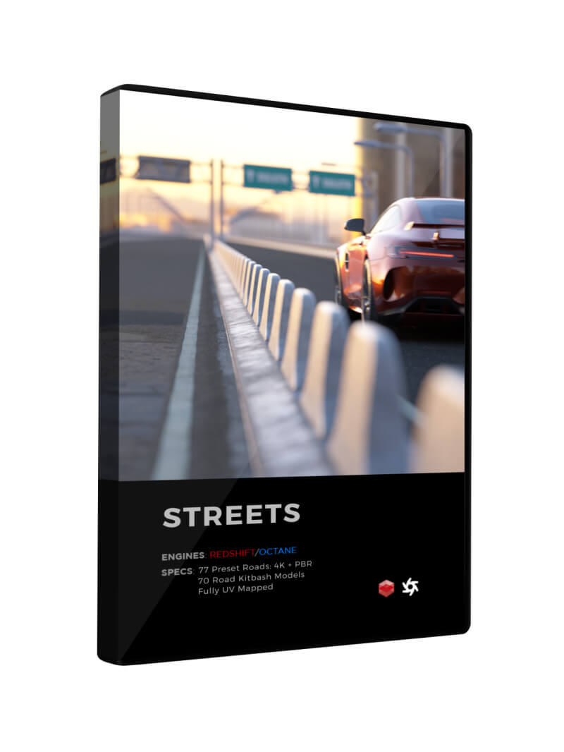 Cinema 4D 3D Streets Roads Textures Materials Models