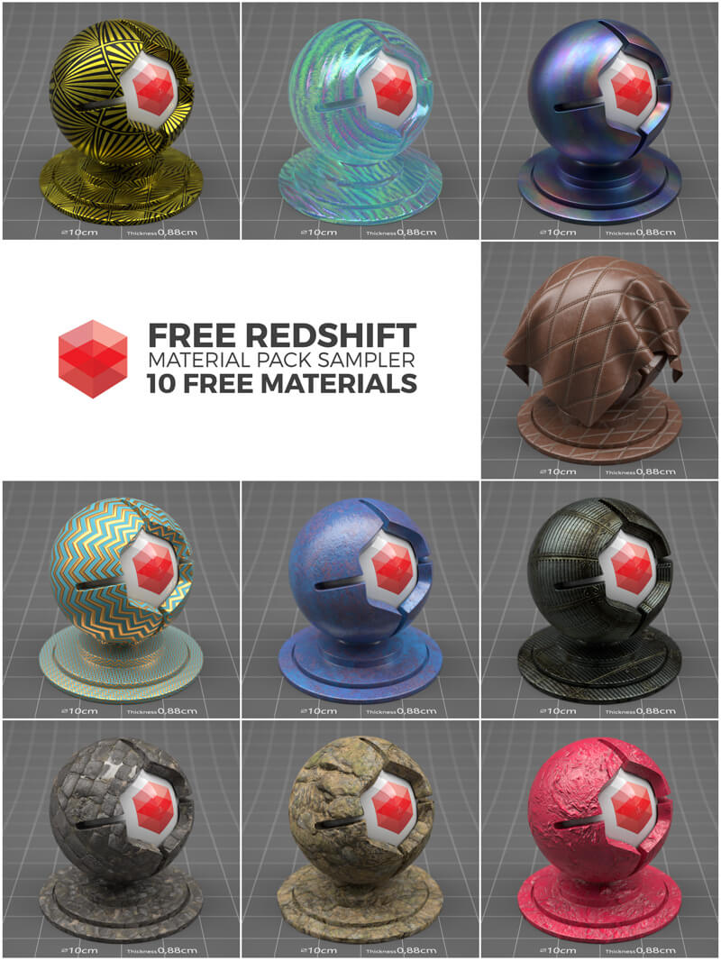 Redshift RS Cinema 4D C4D Material Texture Pack 4