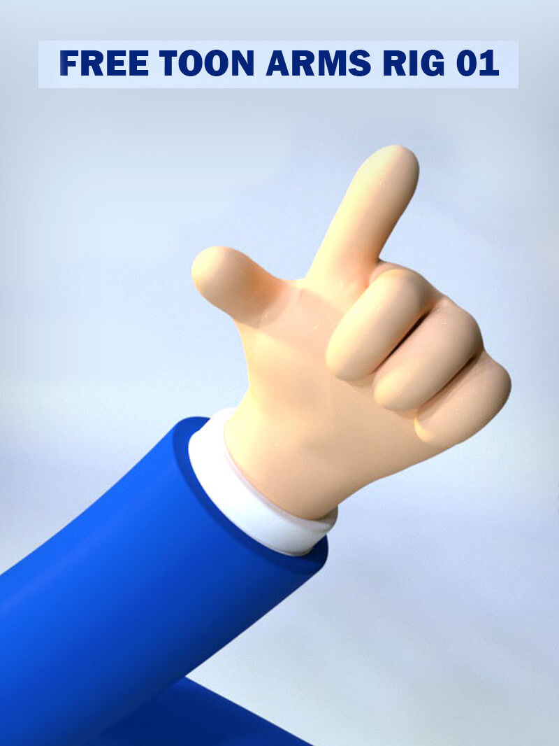 Free Cinema 4D 3D Model Hand Rig Toon Xpresso