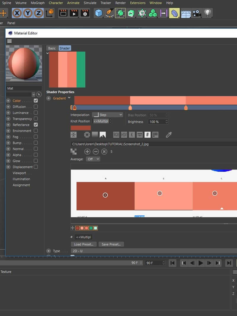 Cinema 4D Tutorial Kuler Color Swatches