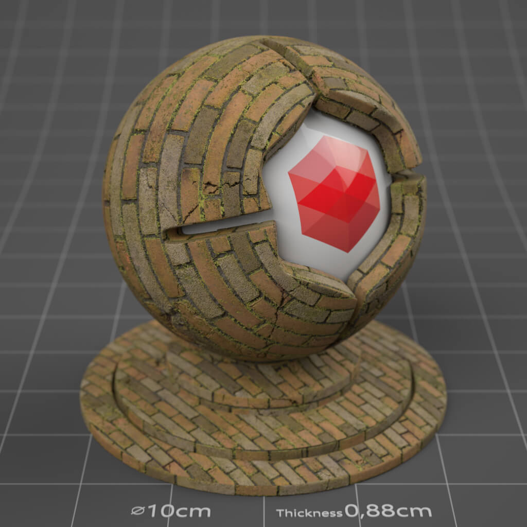 13_RS_Brick_13_Wall_Mossy_Cinema-4D-Redshift-Material