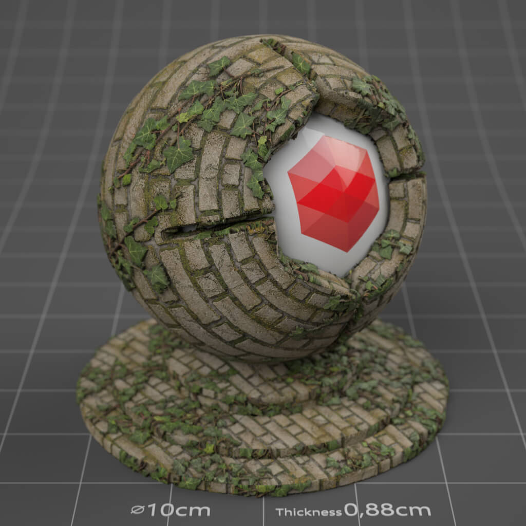 19_RS_Brick_19_Wall_Mossy_Cinema-4D-Redshift-Material
