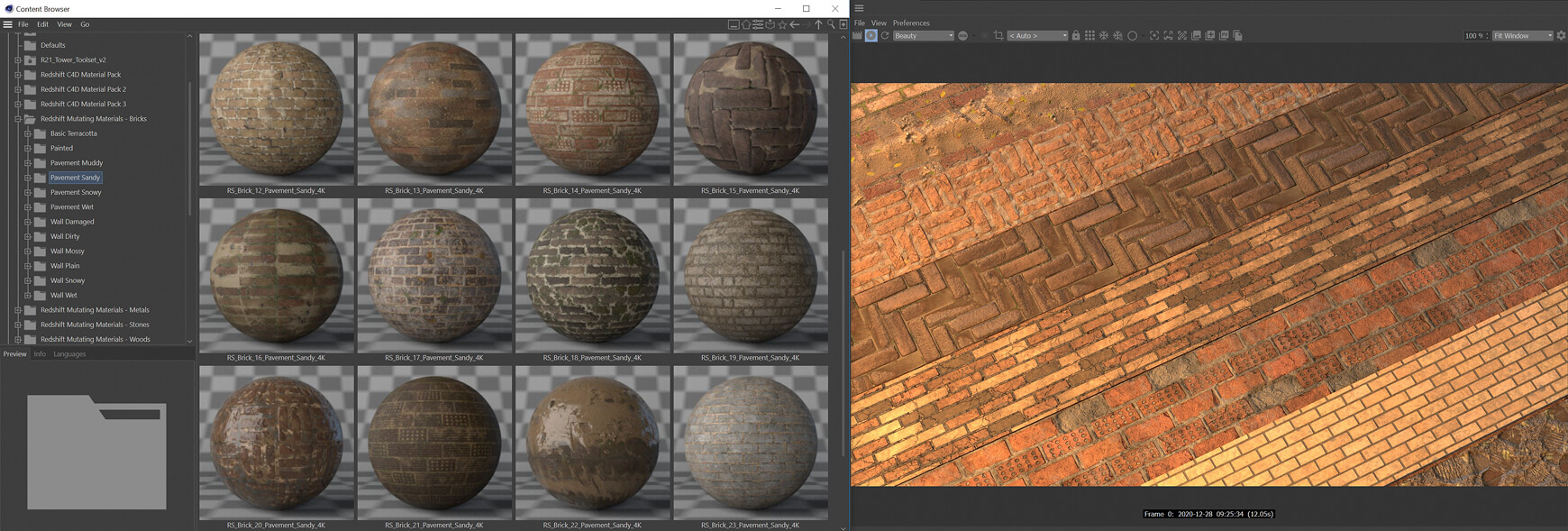 Cinema 4D Redshift RS C4D Material Pack Brick