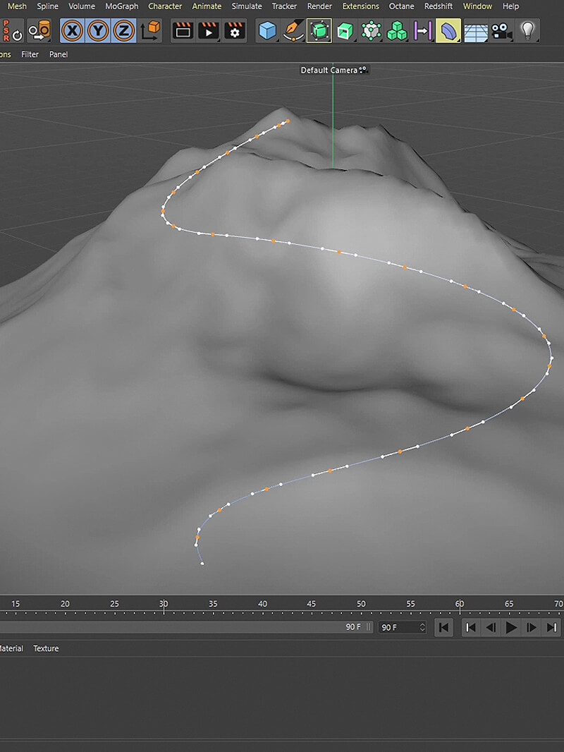 Cinema 4D Tutorial Spline Projection